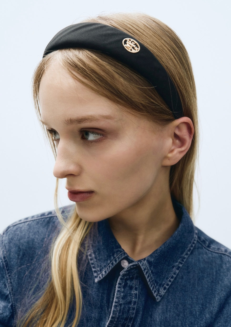 CIRCLE LOGO SATIN HAIR BAND