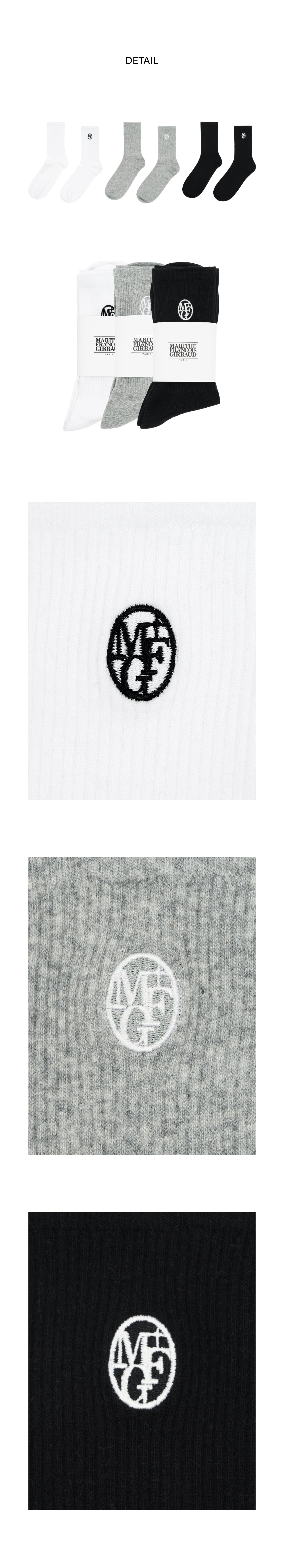 3PACK EMBROIDERY SOCKS