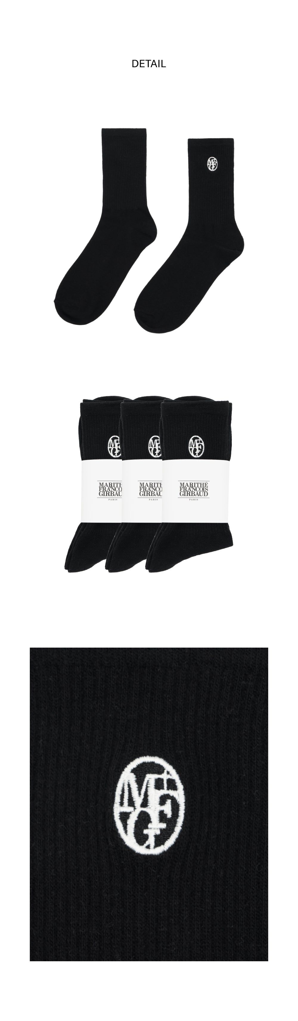 3PACK EMBROIDERY SOCKS