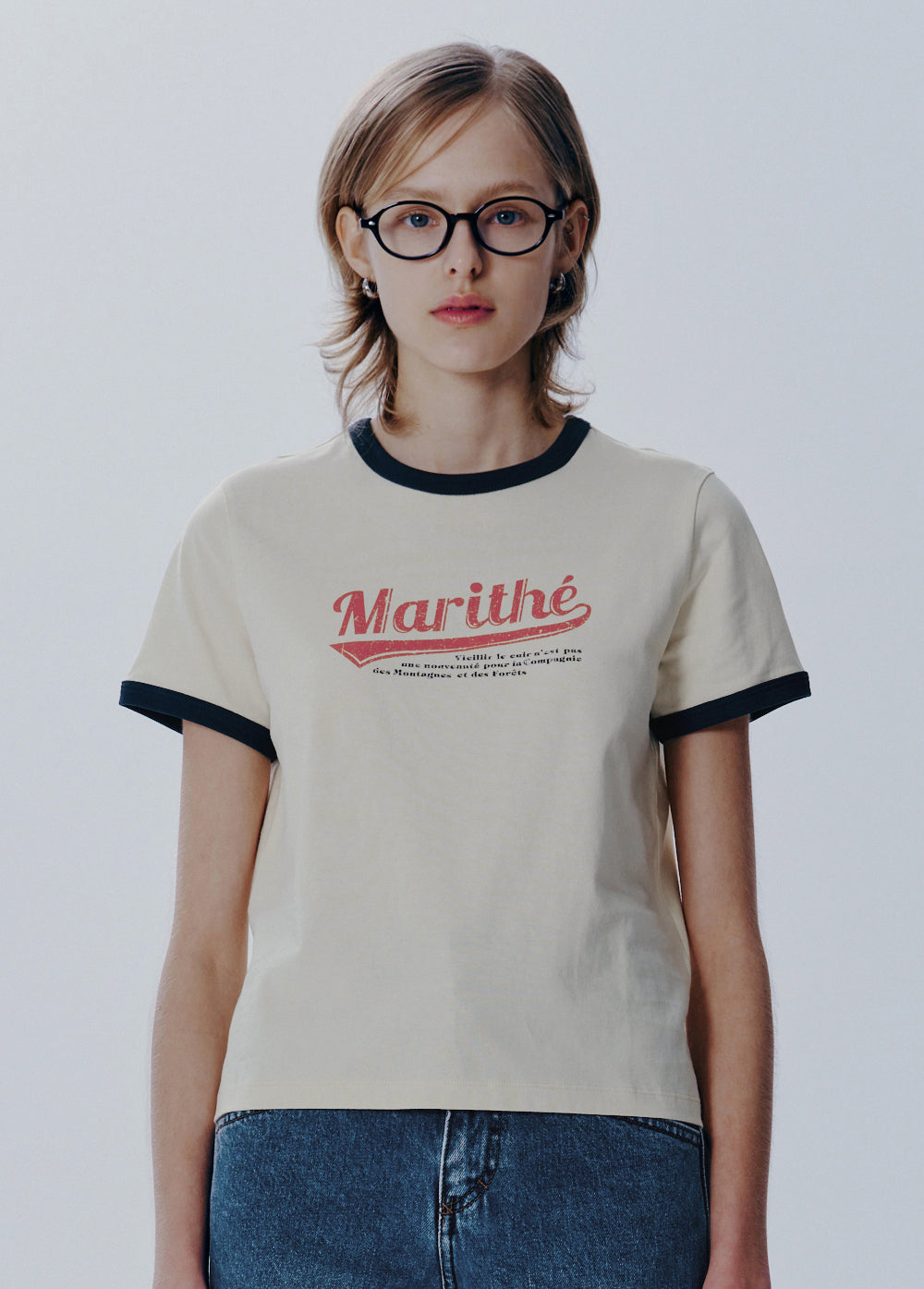 W VINTAGE BASEBALL RINGER TEE