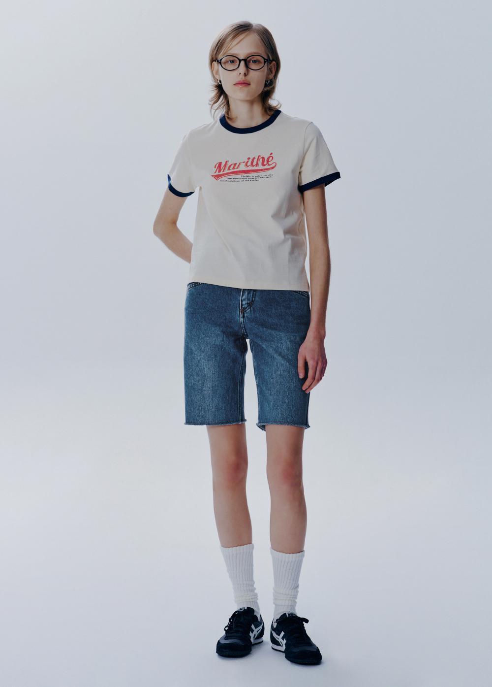 W X-POCKET RAW EDGE HALF DENIM PANTS