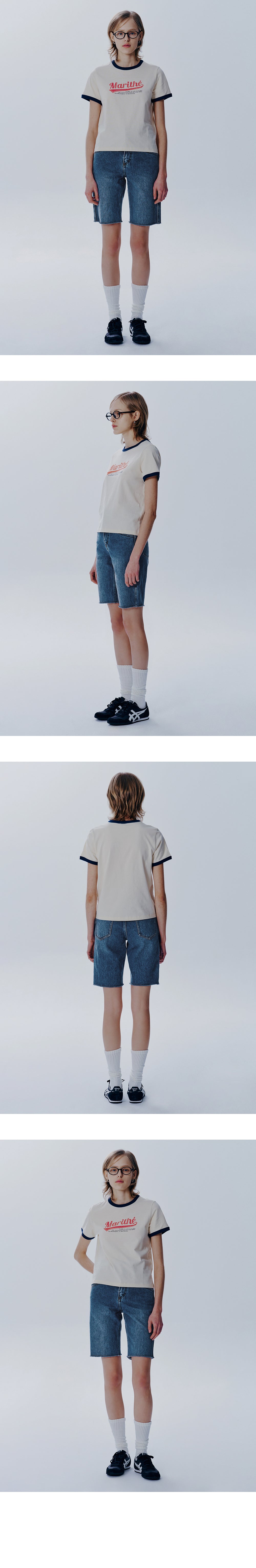 W X-POCKET RAW EDGE HALF DENIM PANTS