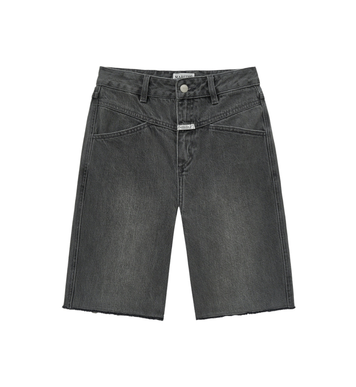 W X-POCKET RAW EDGE HALF DENIM PANTS