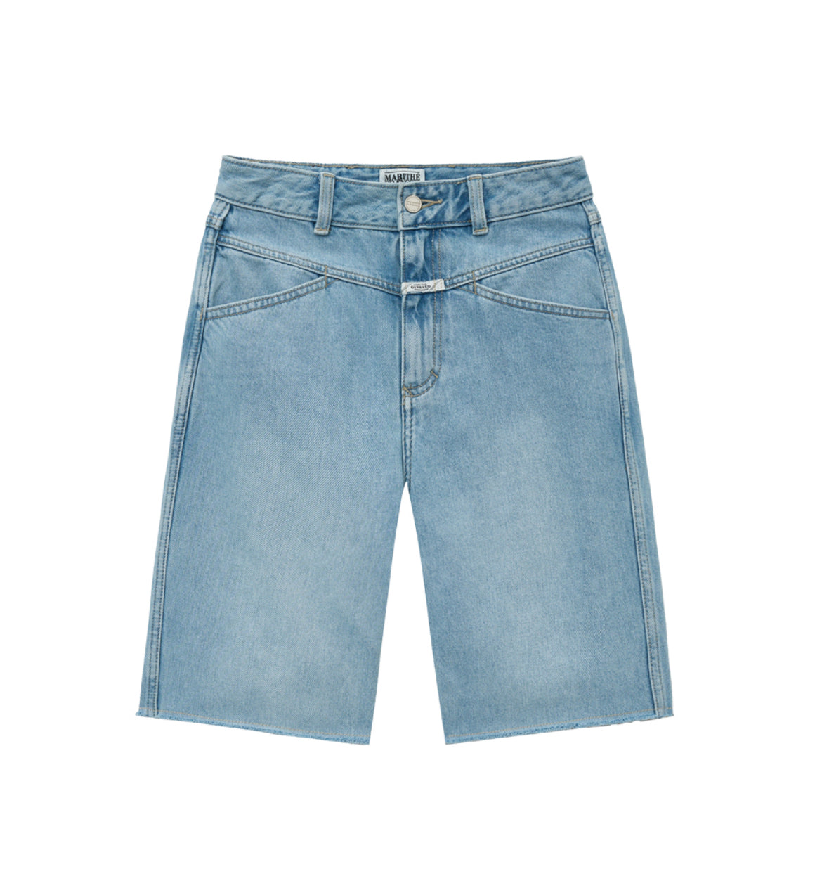 W X-POCKET RAW EDGE HALF DENIM PANTS