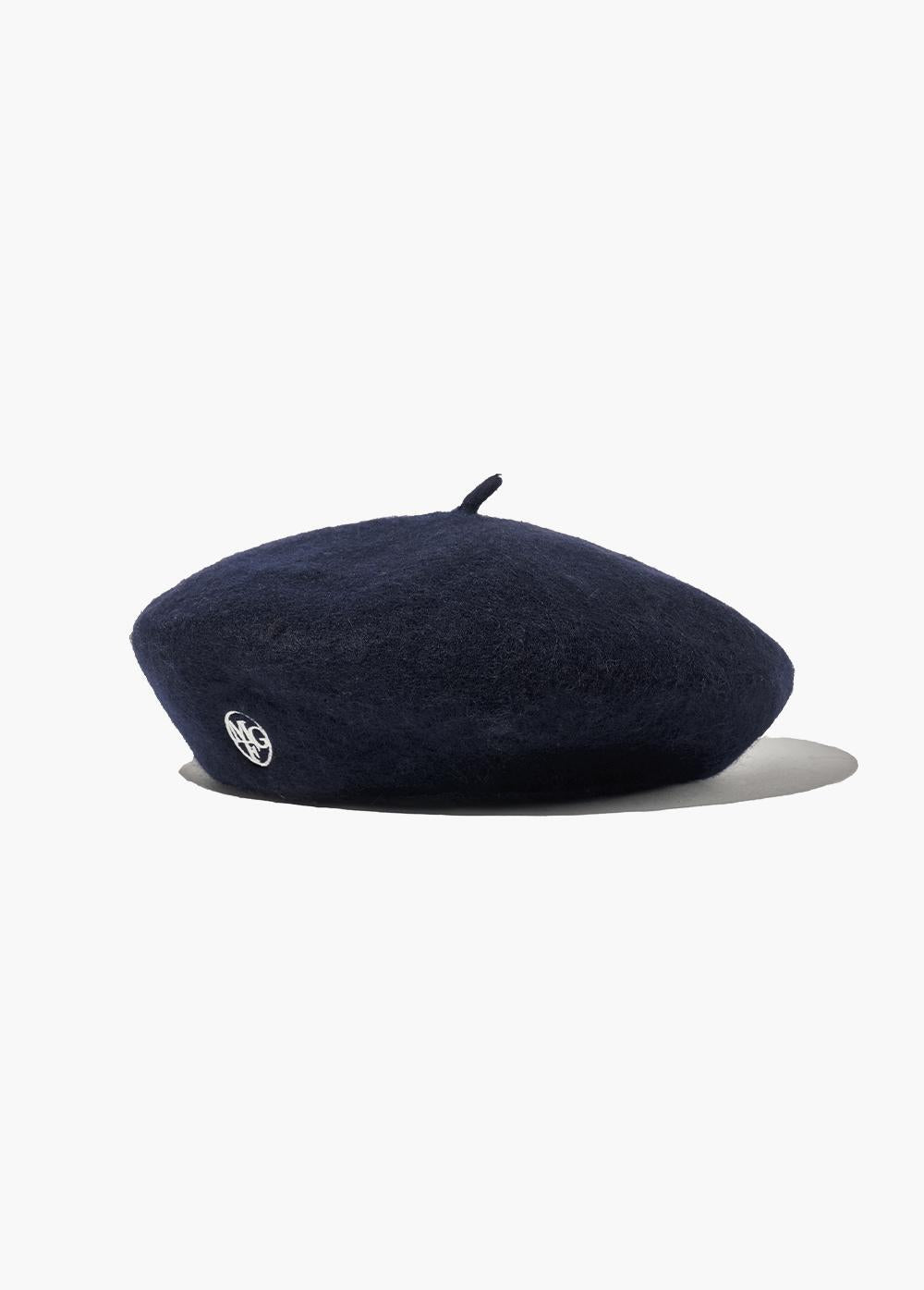 CIRCLE LOGO EMBROIDERY WOOL BERET