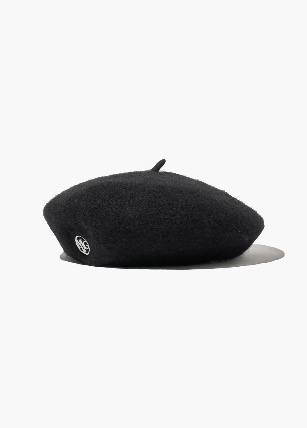 CIRCLE LOGO EMBROIDERY WOOL BERET