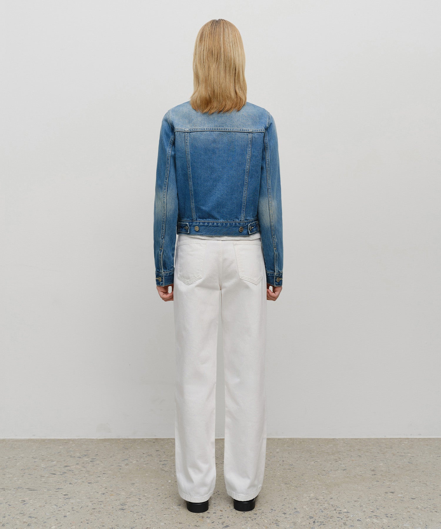 W SLIM STRAIGHT DENIM PANTS