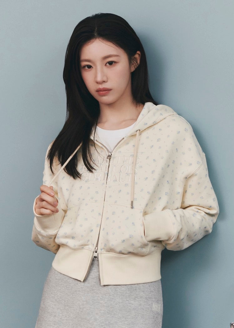 W CLASSIC LOGO CROP HOODIE ZIPUP