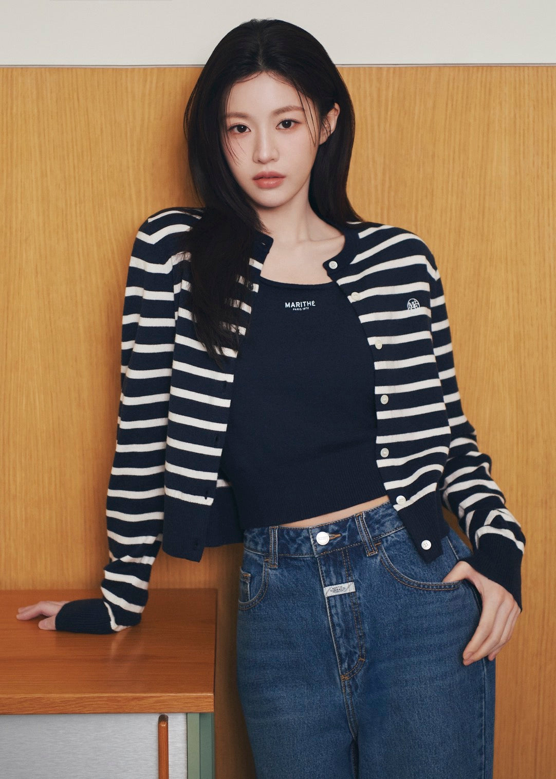 W BASIC KNIT CARDIGAN SETUP