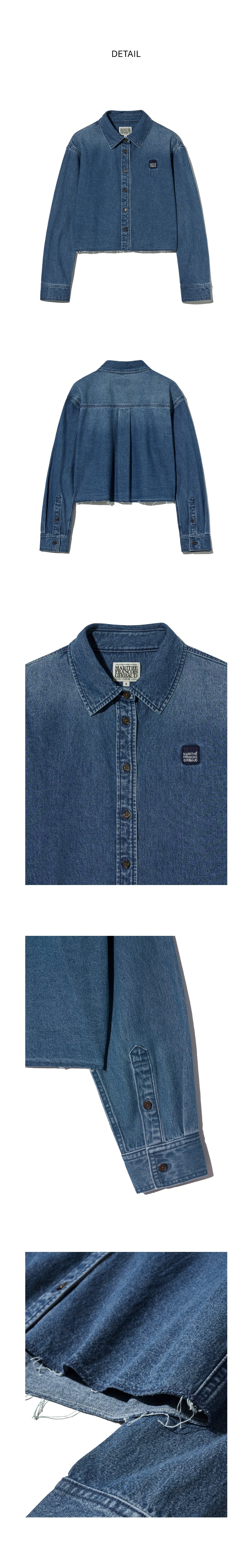 W HERITAGE LETTERING LOGO DENIM CROP SHIRT