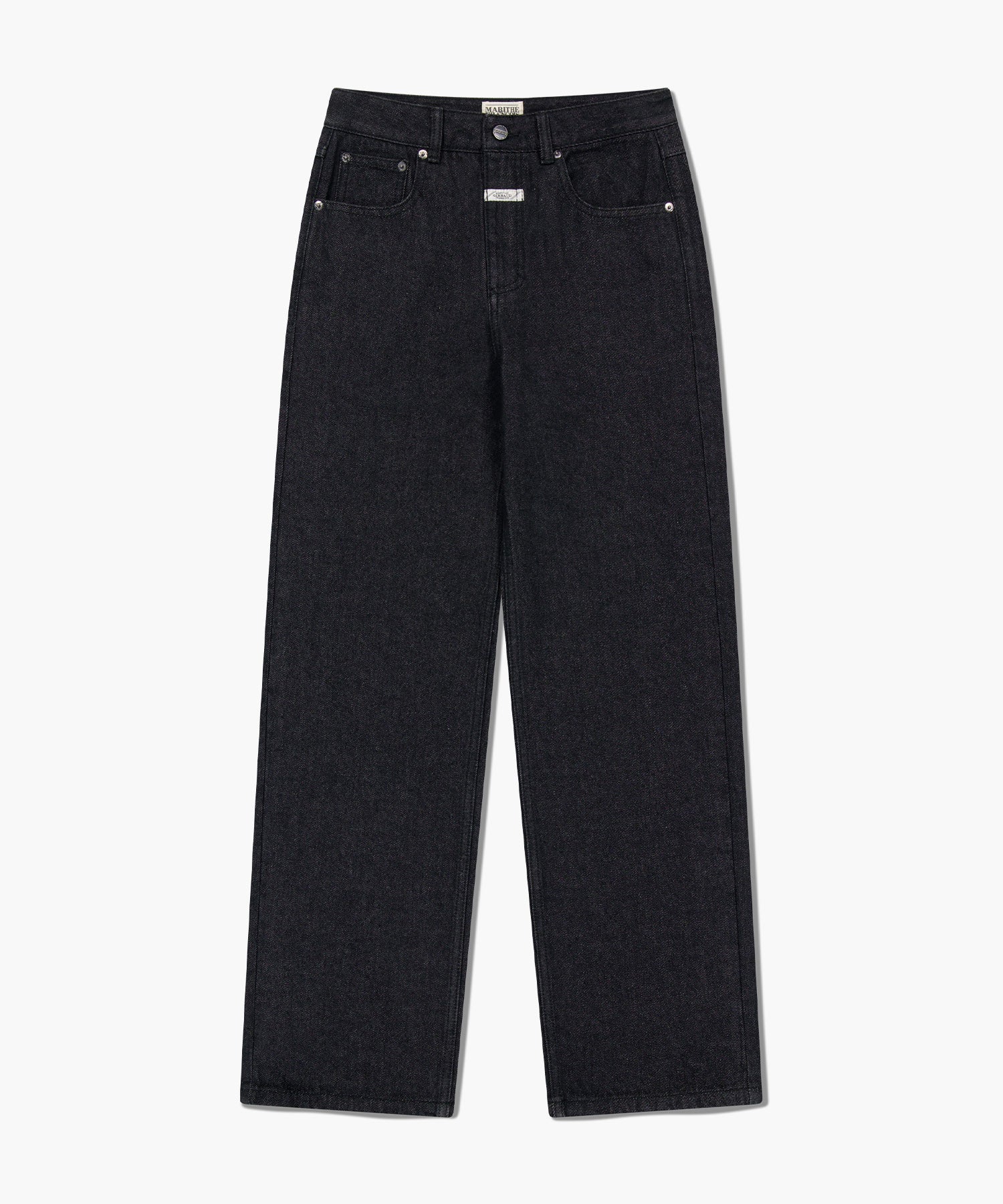 W STRAIGHT FIT RAW DENIM PANTS