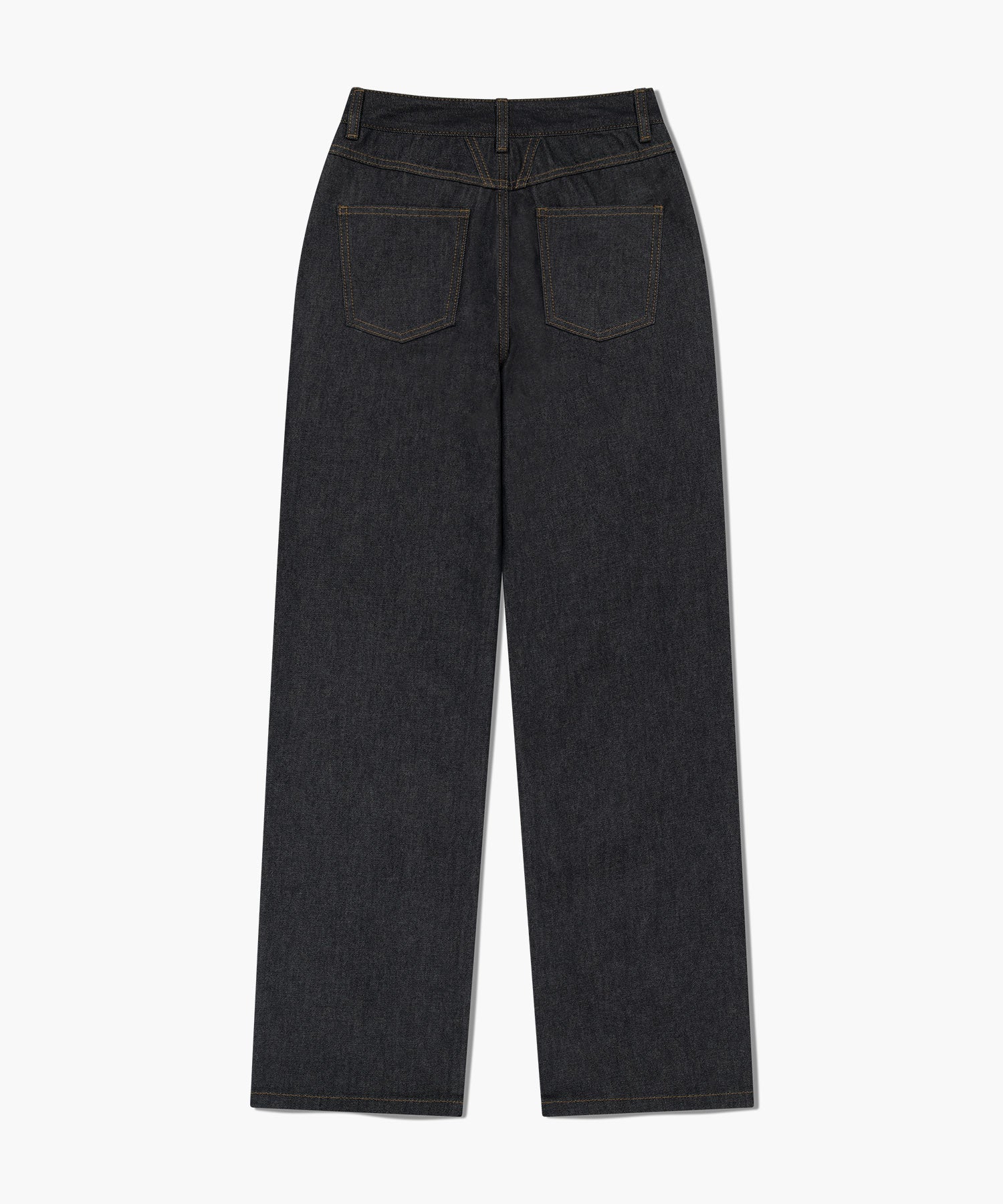 W STRAIGHT FIT RAW DENIM PANTS