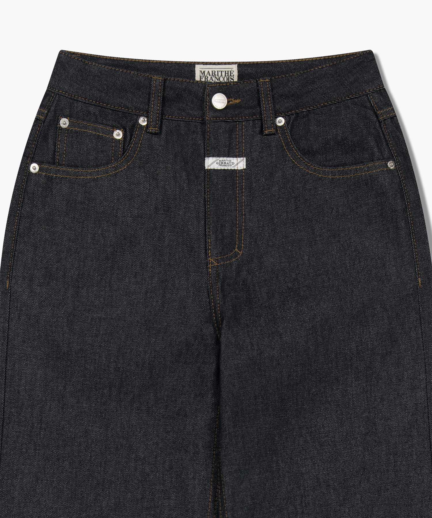 W STRAIGHT FIT RAW DENIM PANTS