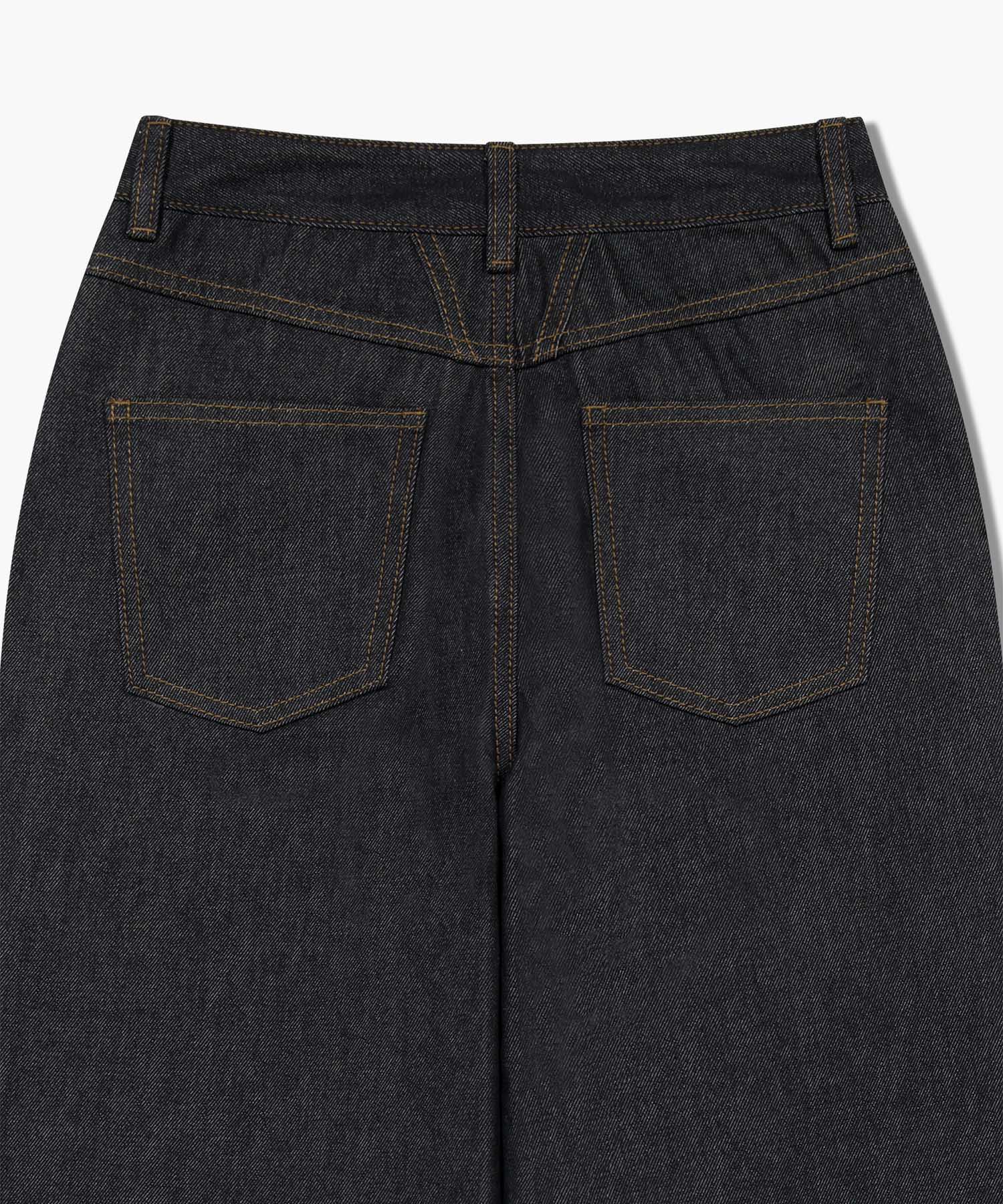 W STRAIGHT FIT RAW DENIM PANTS