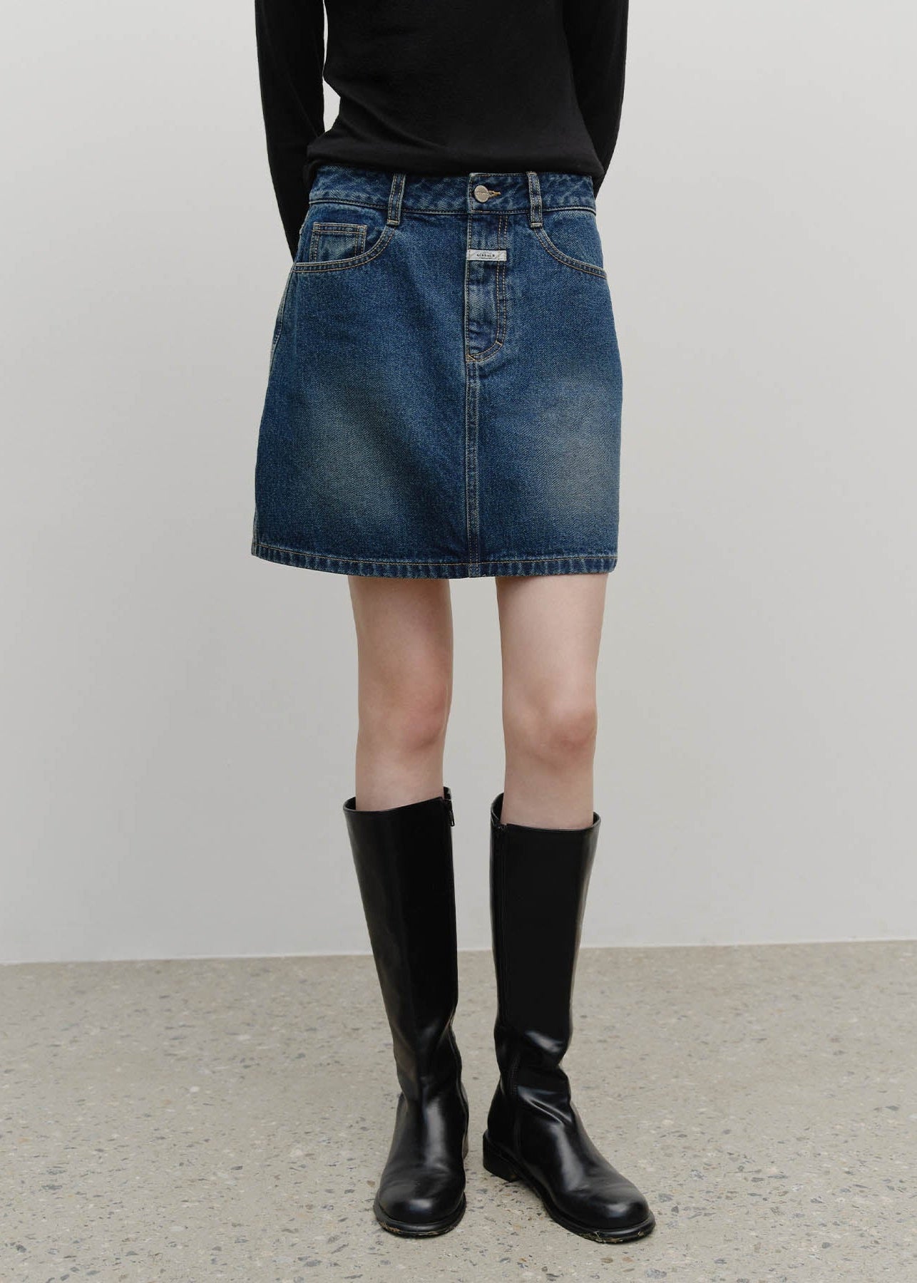W DENIM MINI SKIRT
