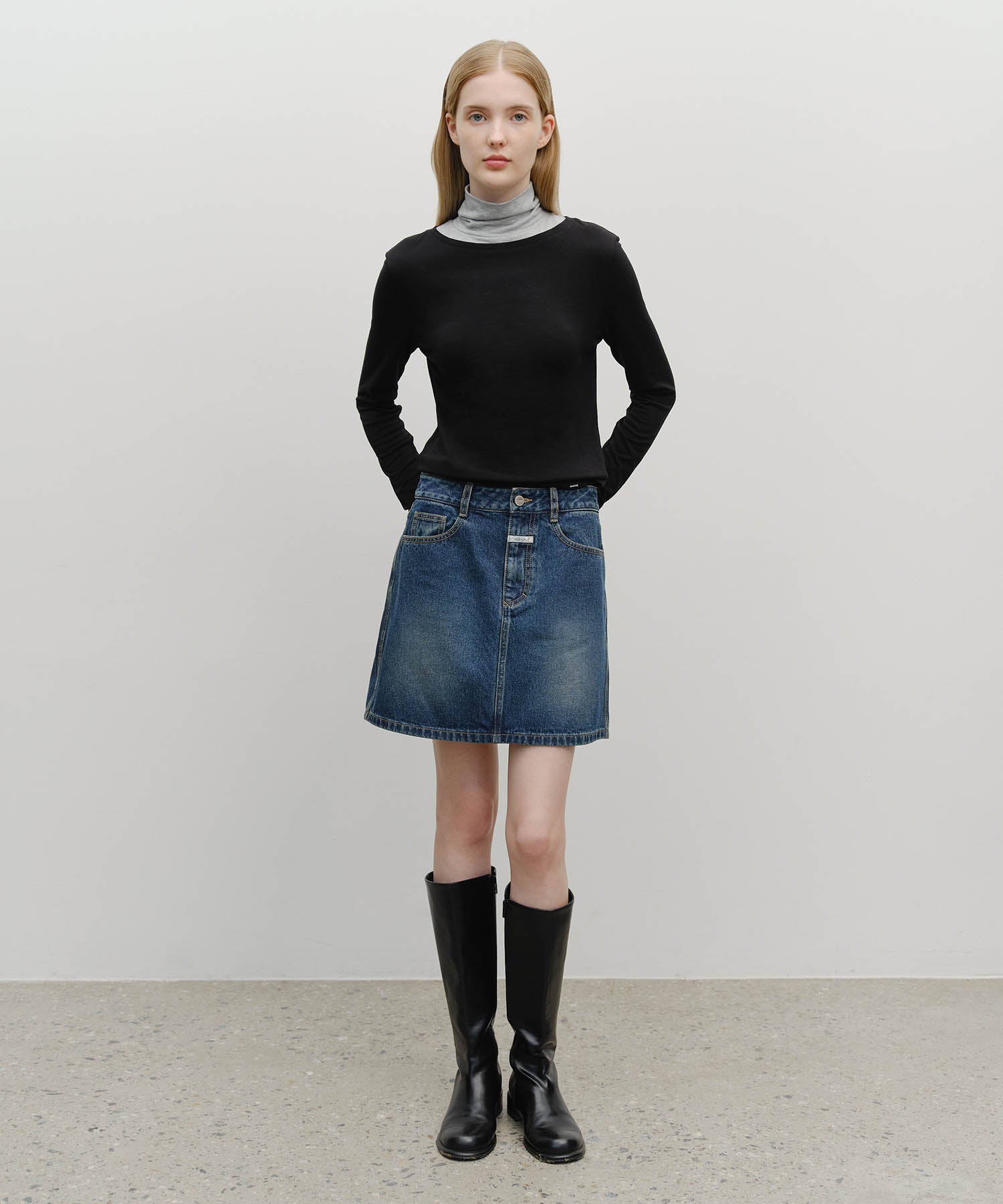 W DENIM MINI SKIRT