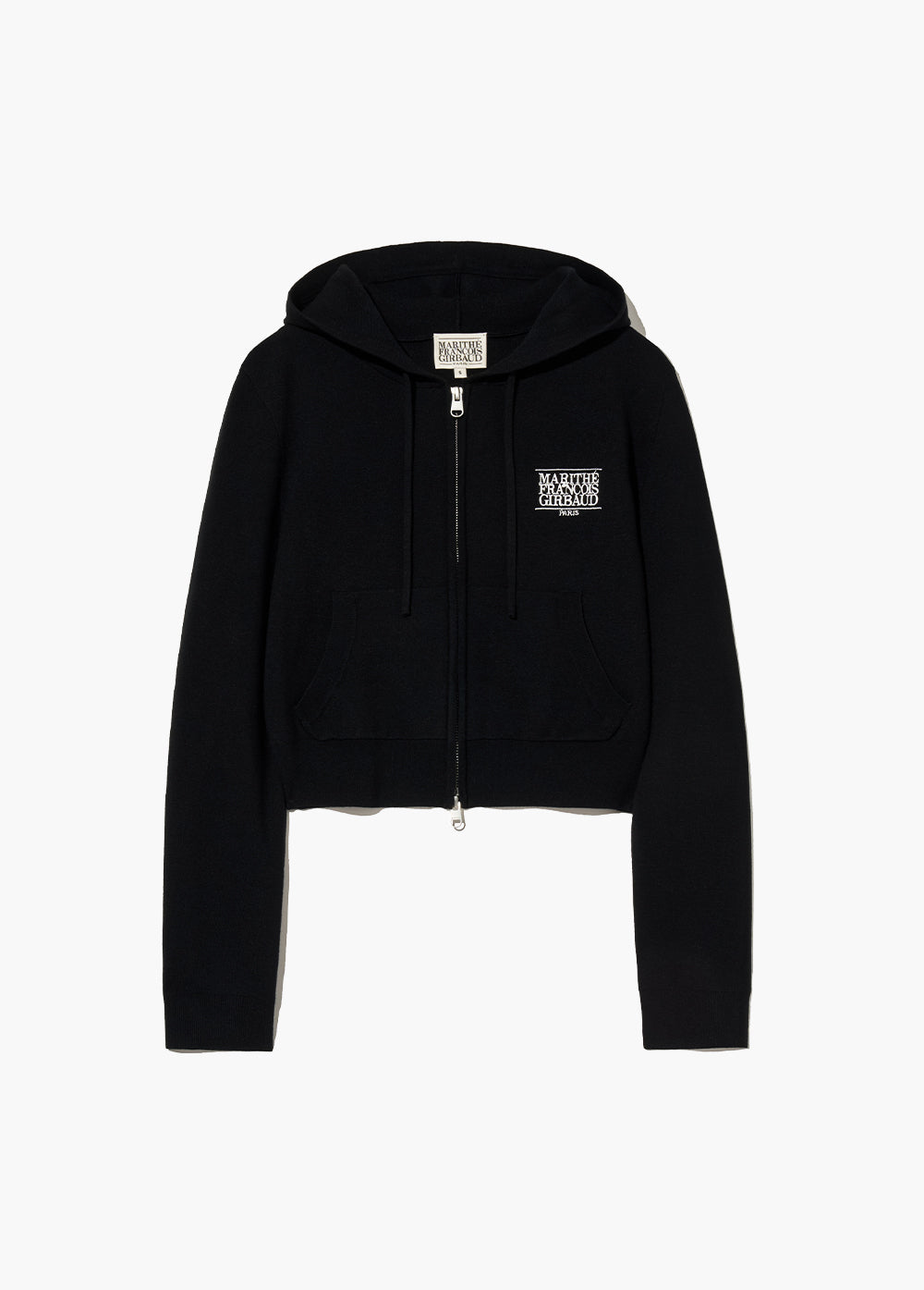W CLASSIC LOGO CROP KNIT HOODIE ZIPUP