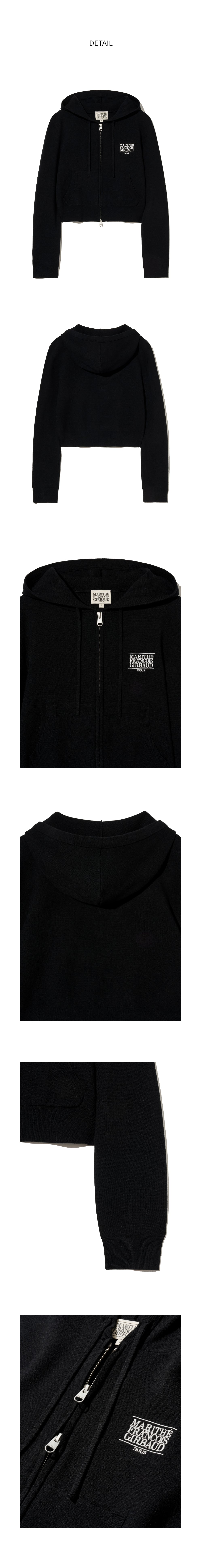 W CLASSIC LOGO CROP KNIT HOODIE ZIPUP
