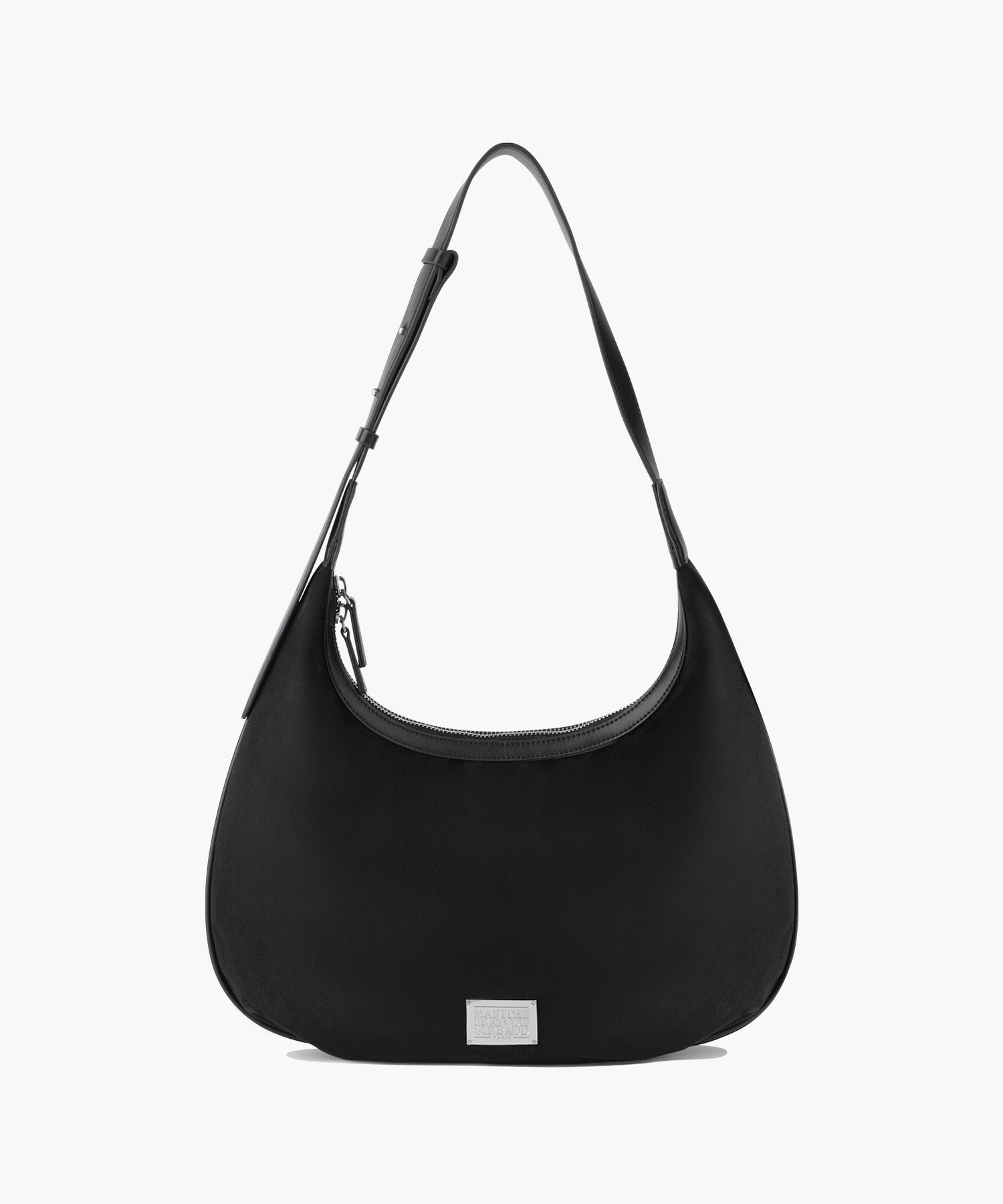 CLASSIC LOGO ROUND SUEDE SHOULDER BAG