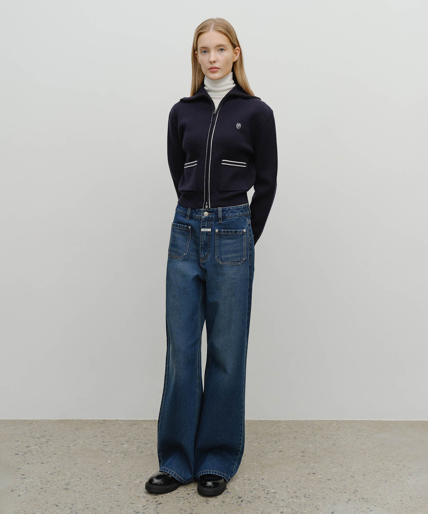 W SEMI-WIDE DENIM PANTS
