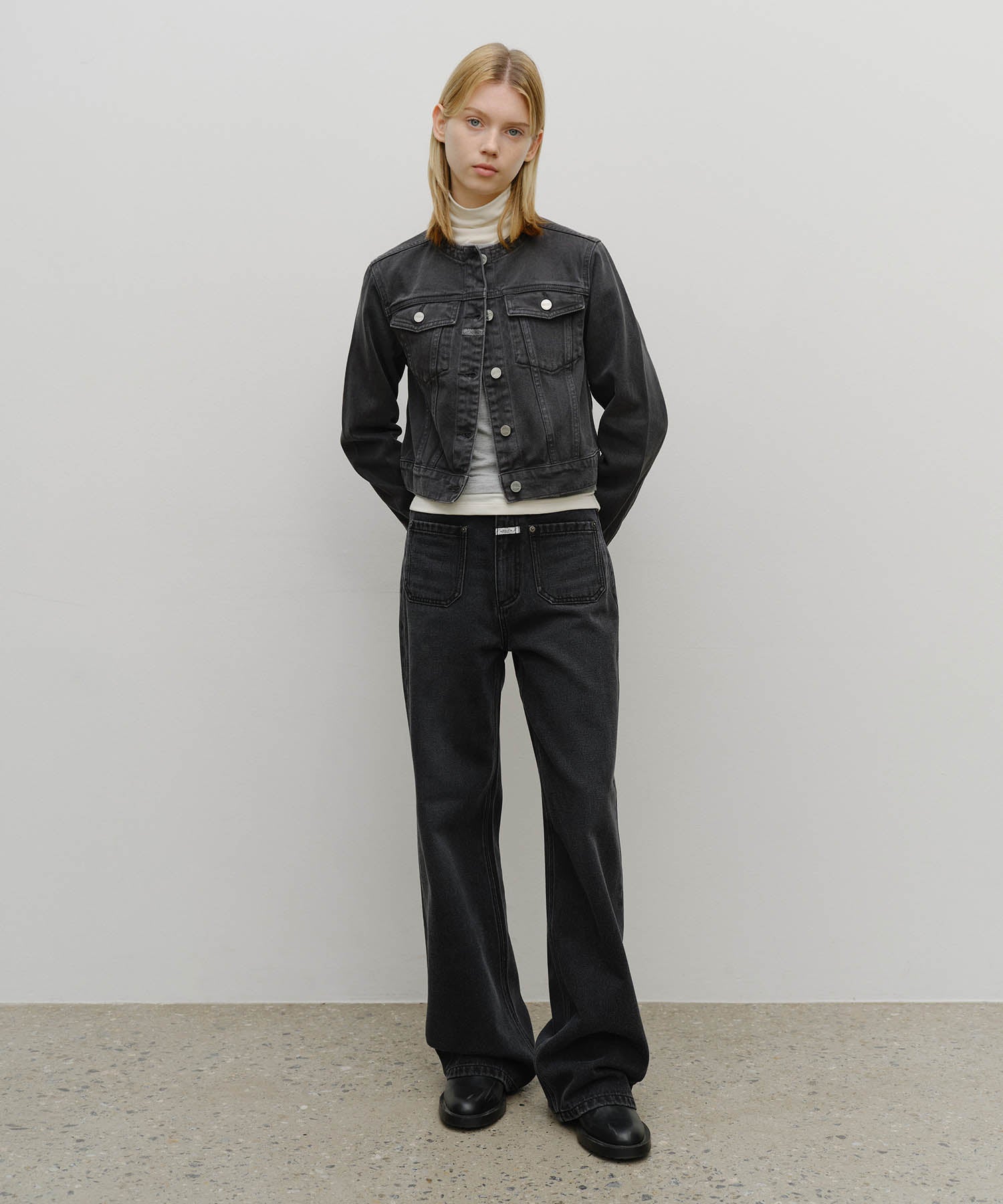 W SEMI-WIDE DENIM PANTS