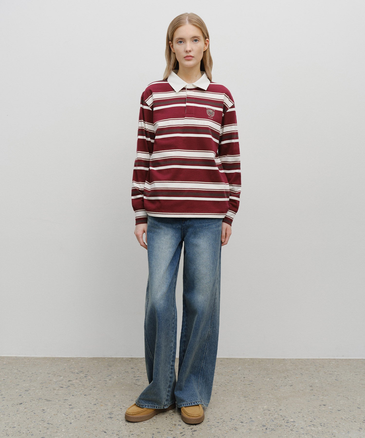 STRIPE COLLAR LONG SLEEVE