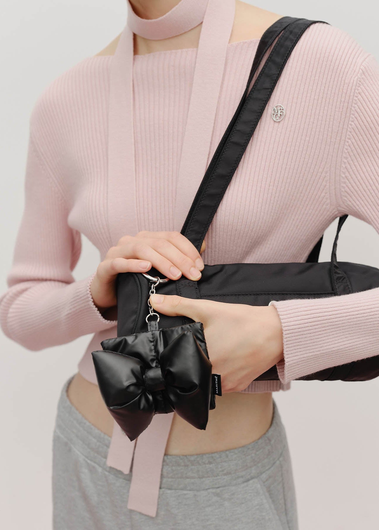 PADDING RIBBON POUCH KEYRING