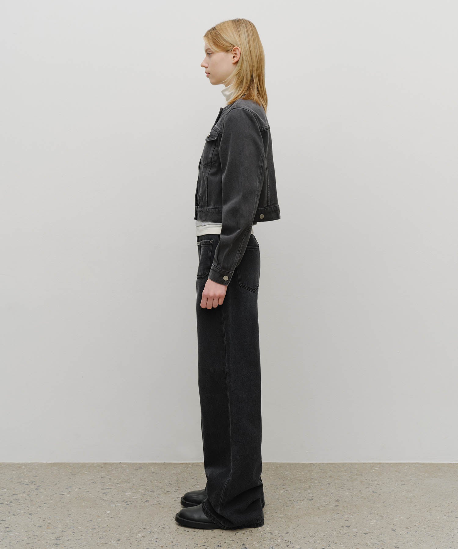 W SEMI-WIDE DENIM PANTS