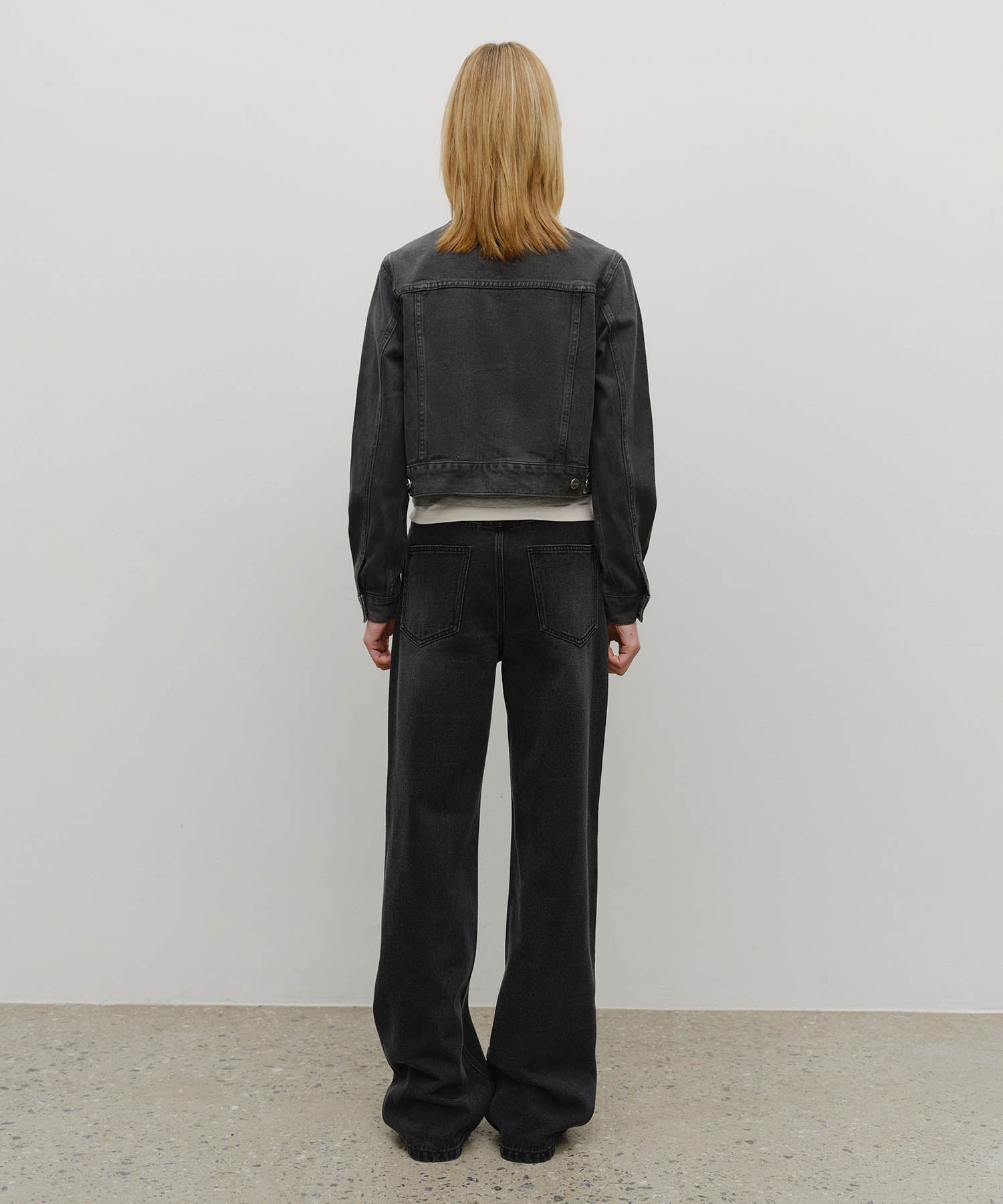 W SEMI-WIDE DENIM PANTS