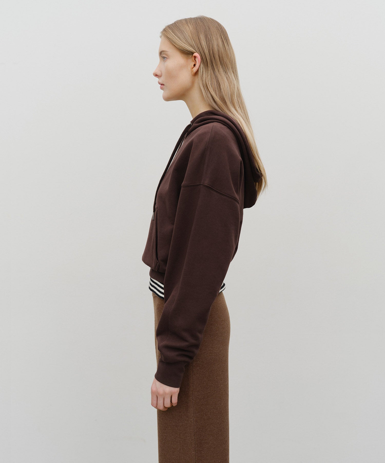 W SMALL CLASSIC LOGO CROP HOODIE