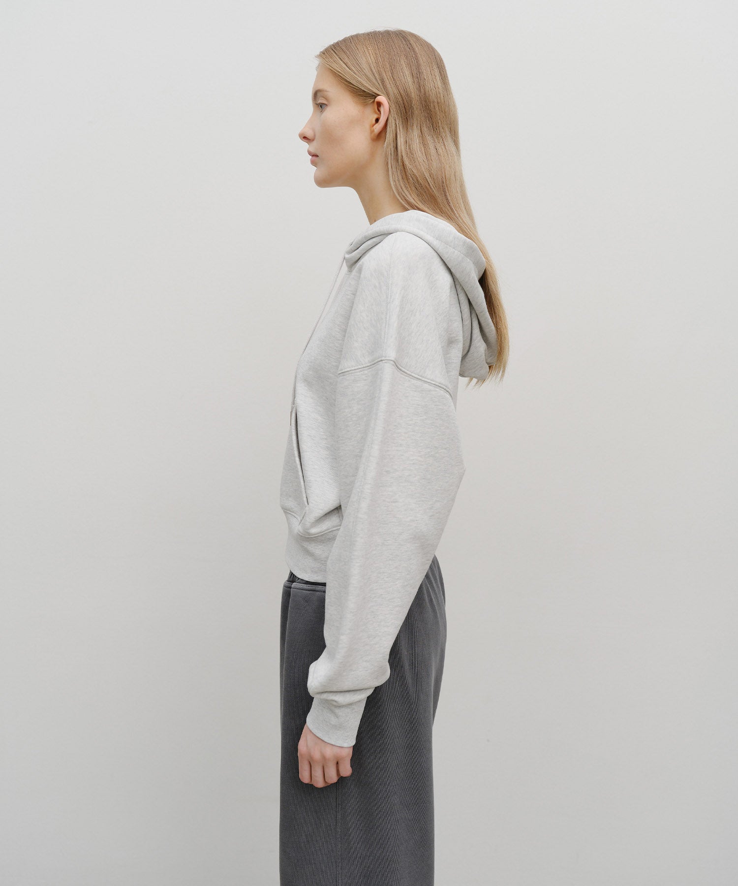W SMALL CLASSIC LOGO CROP HOODIE