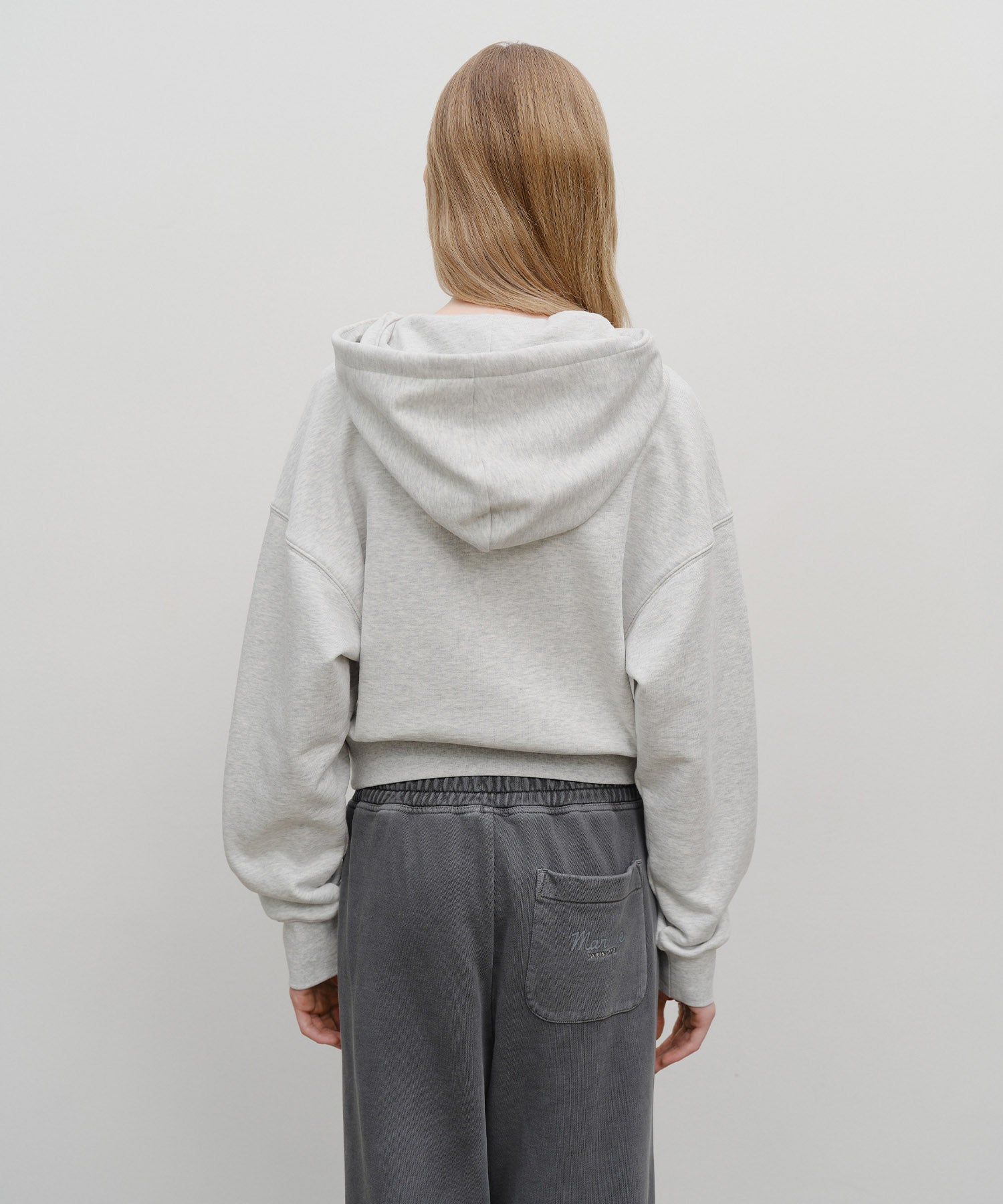 W SMALL CLASSIC LOGO CROP HOODIE