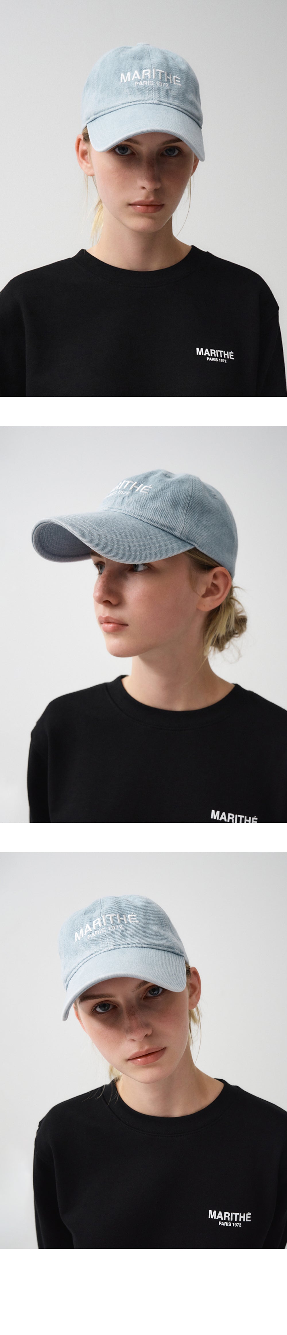 DENIM WASHING LOGO BALL CAP