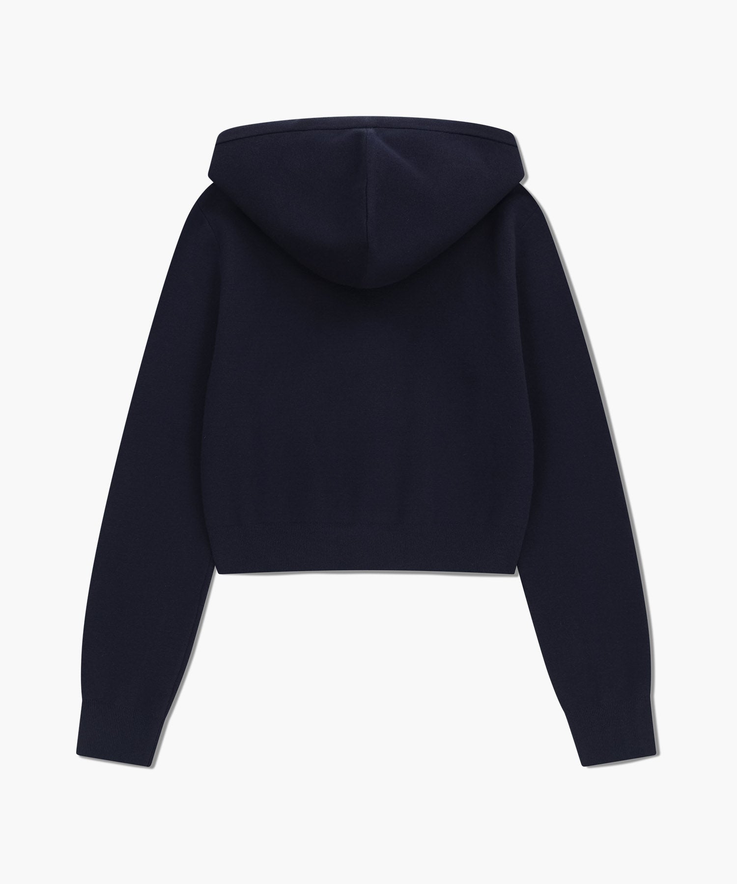 W CLASSIC LOGO CROP KNIT HOODIE ZIPUP