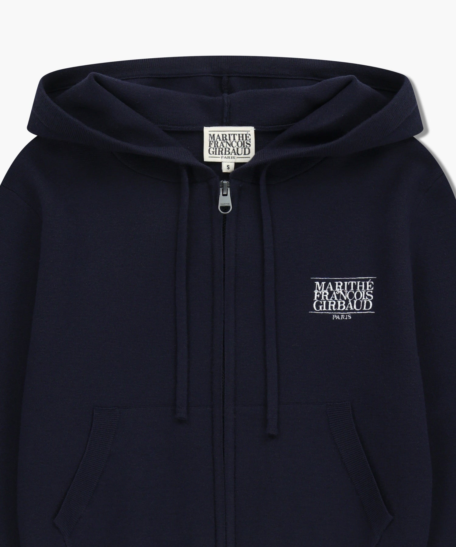W CLASSIC LOGO CROP KNIT HOODIE ZIPUP