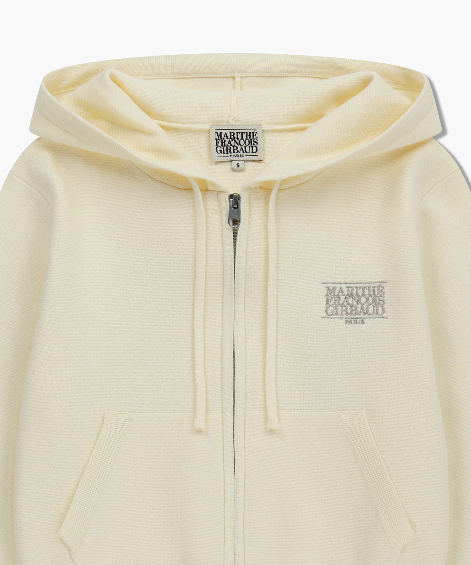 W CLASSIC LOGO CROP KNIT HOODIE ZIPUP