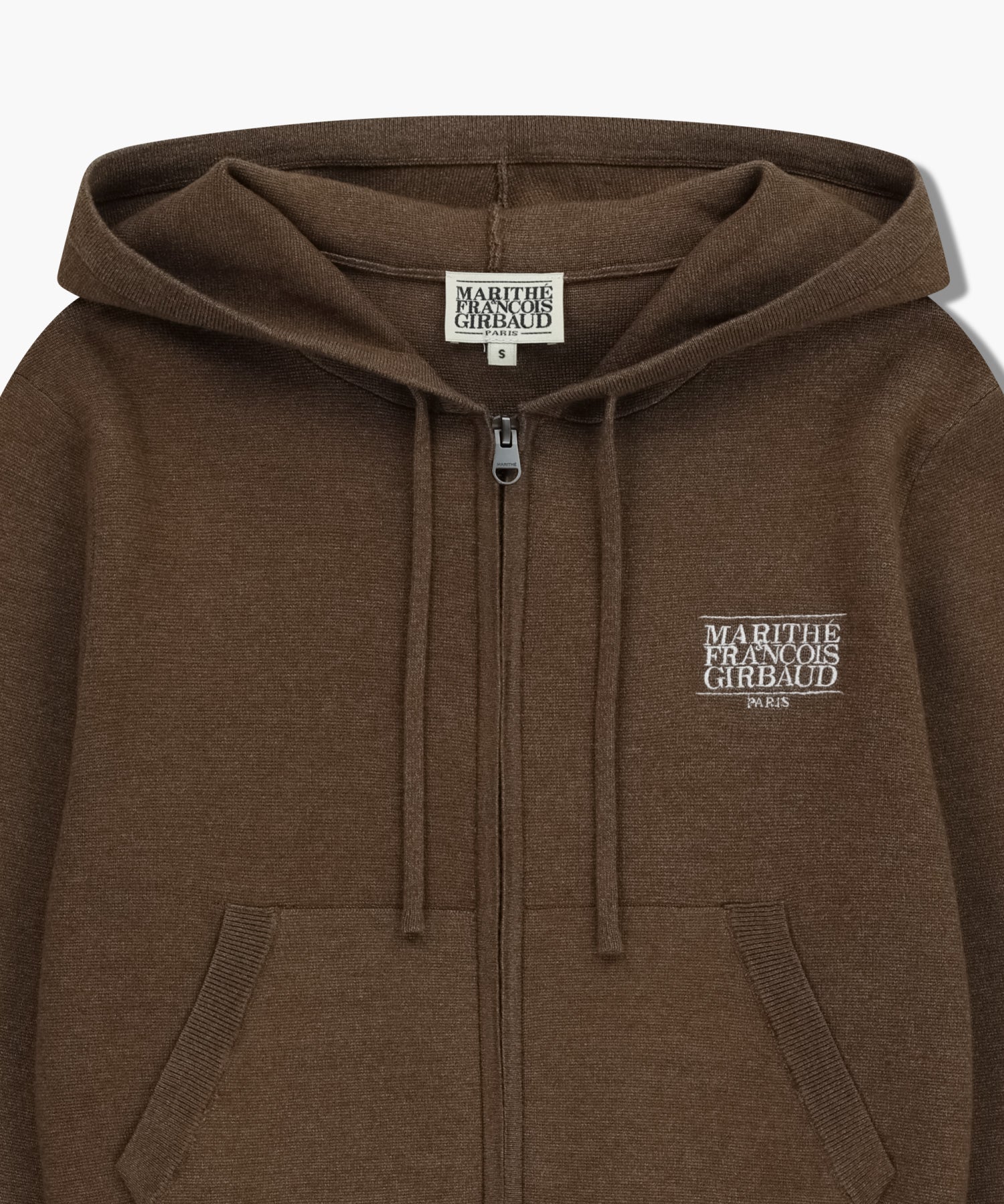 W CLASSIC LOGO CROP KNIT HOODIE ZIPUP