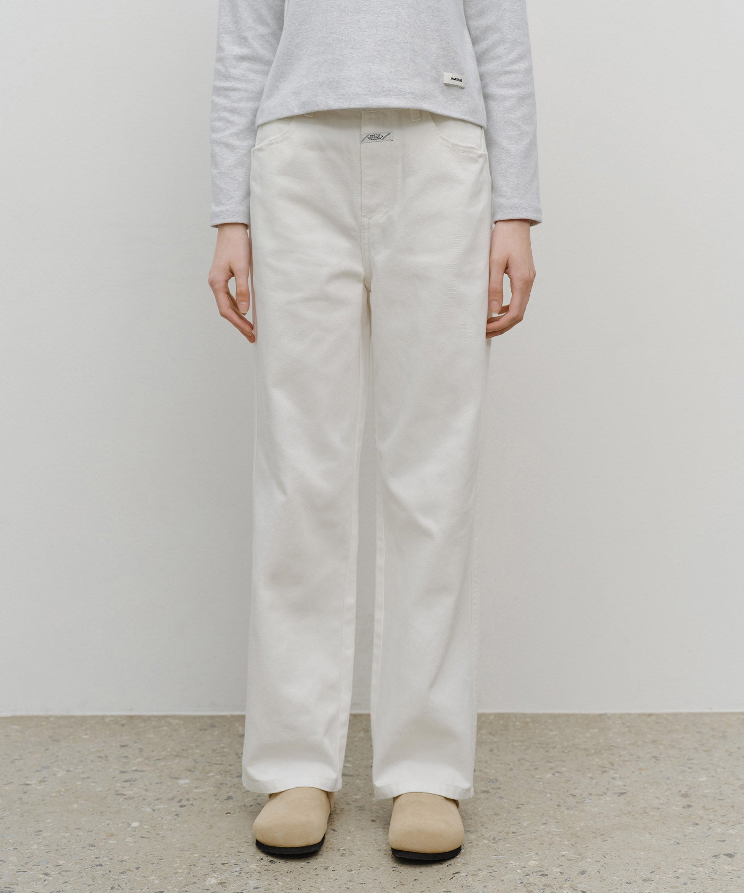 W HIGH STRAIGHT DENIM PANTS
