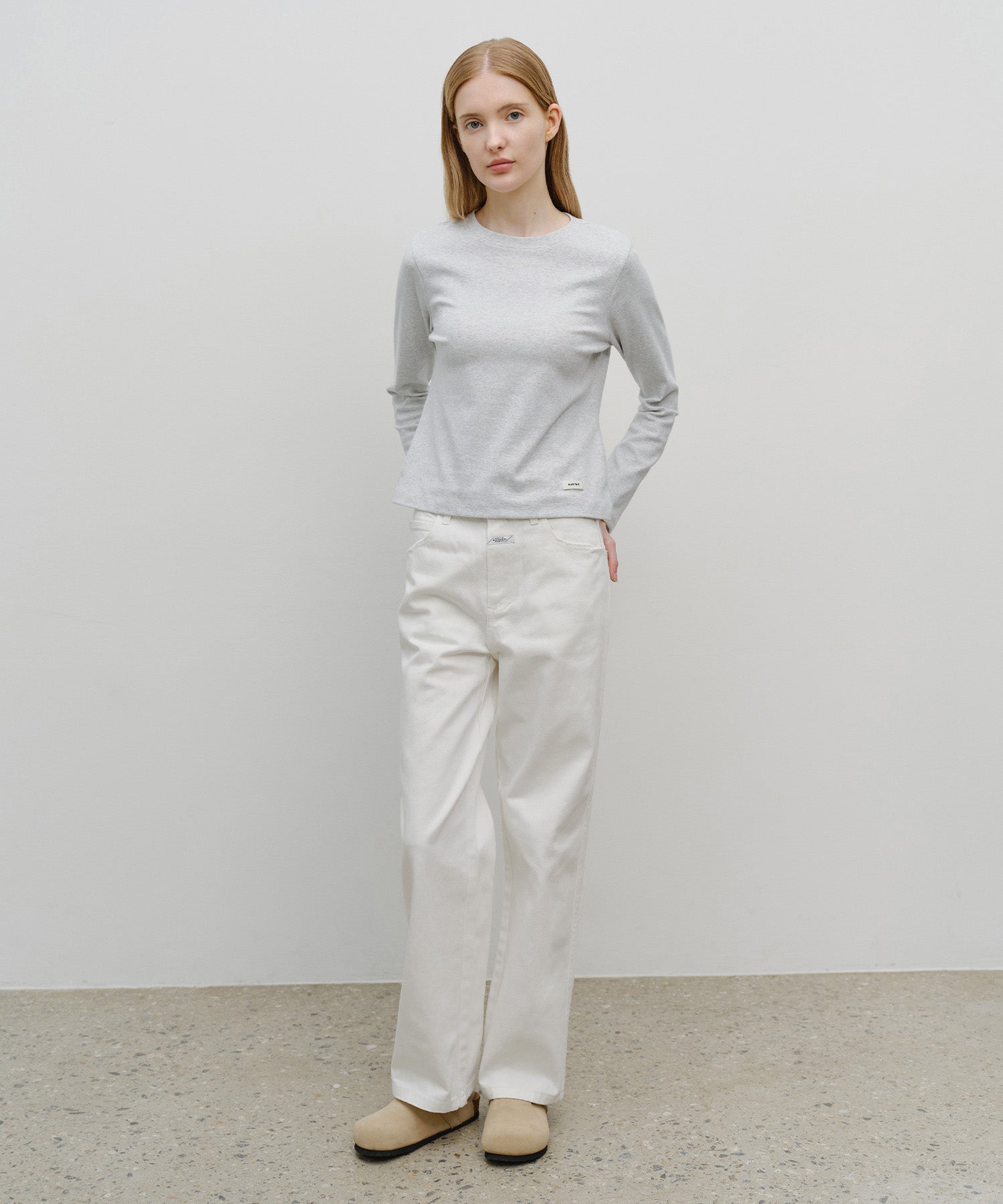 W HIGH STRAIGHT DENIM PANTS
