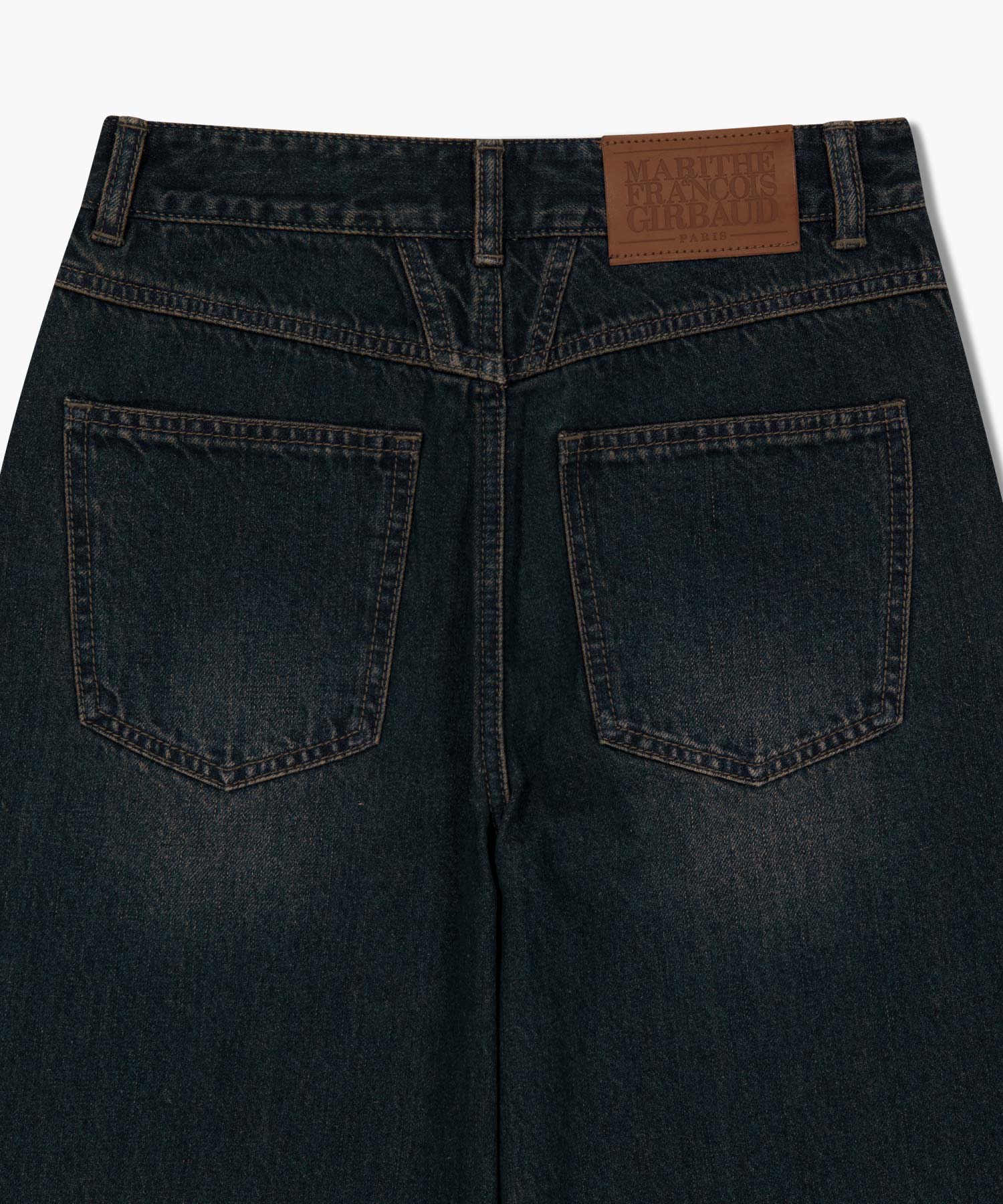 W VINTAGE WASHED DENIM PANTS