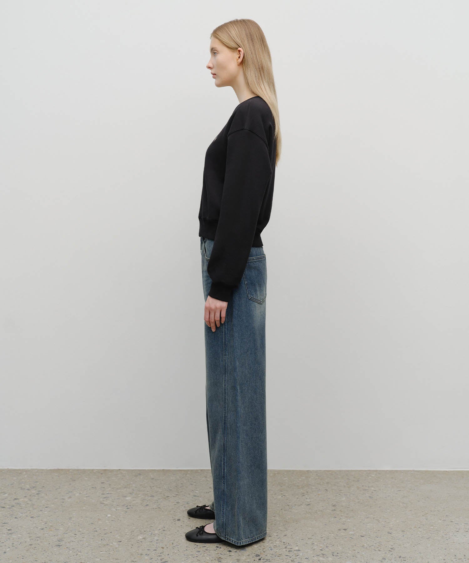 W VINTAGE WASHED DENIM PANTS