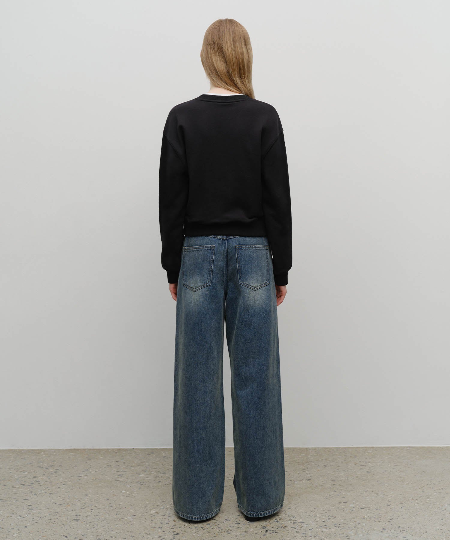 W VINTAGE WASHED DENIM PANTS