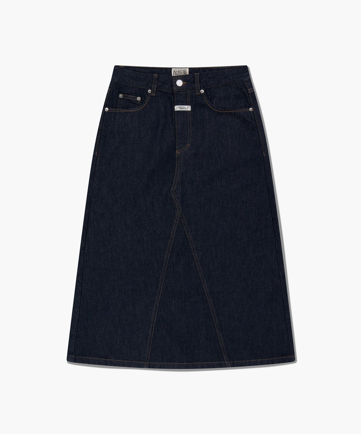 W A-LINE DENIM MIDI SKIRT