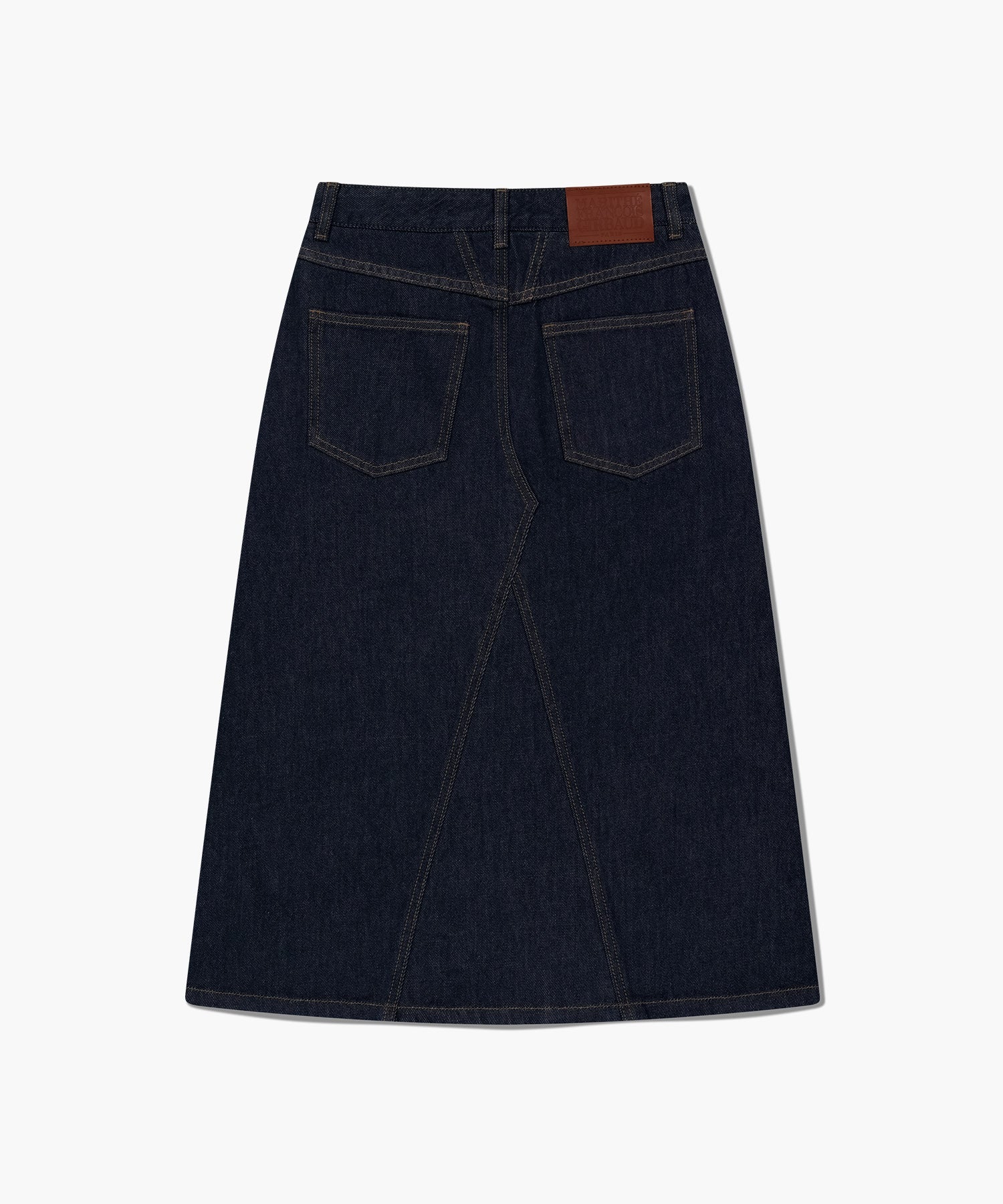 W A-LINE DENIM MIDI SKIRT