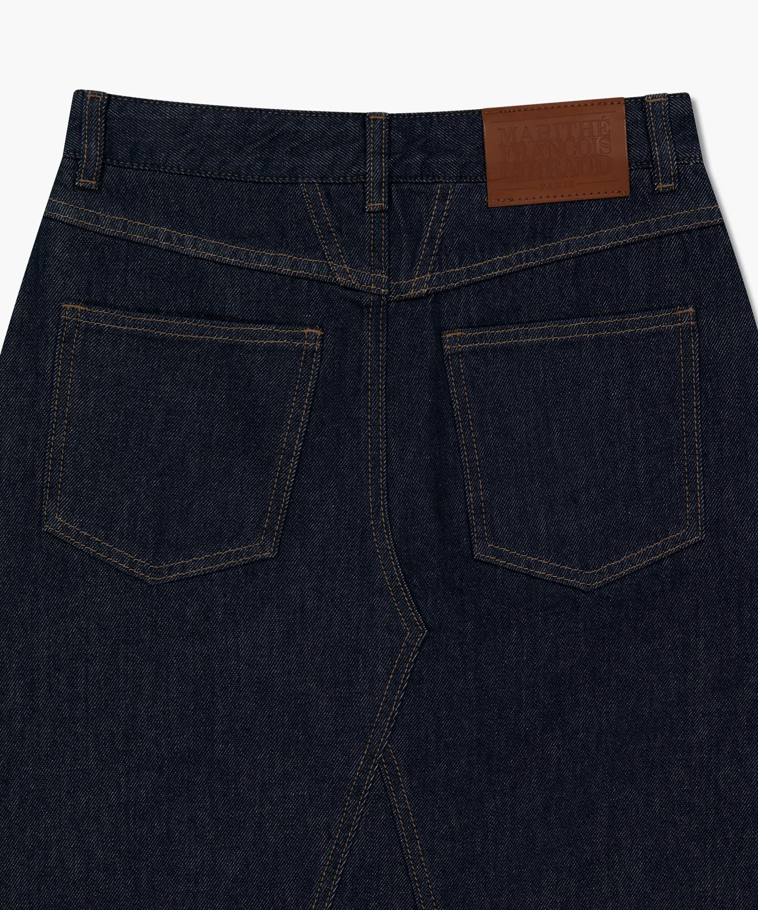 W A-LINE DENIM MIDI SKIRT