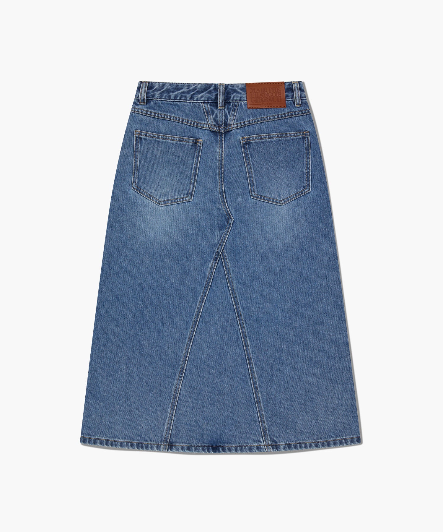 W A-LINE DENIM MIDI SKIRT