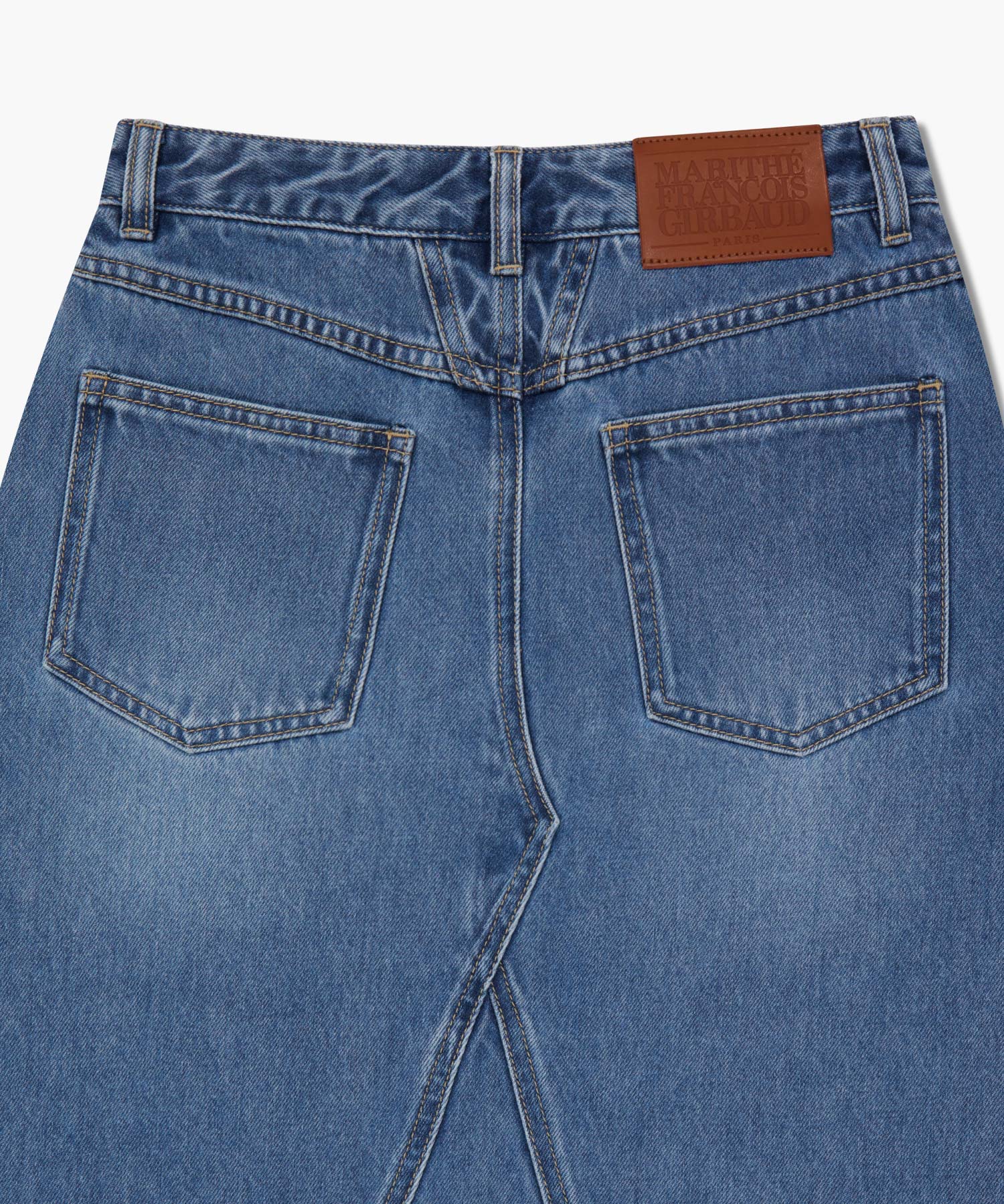 W A-LINE DENIM MIDI SKIRT