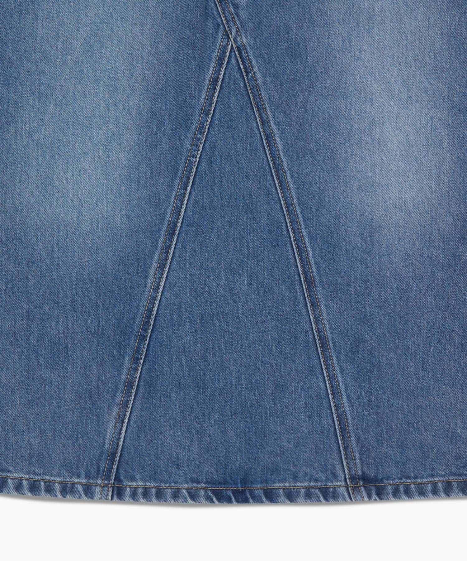 W A-LINE DENIM MIDI SKIRT