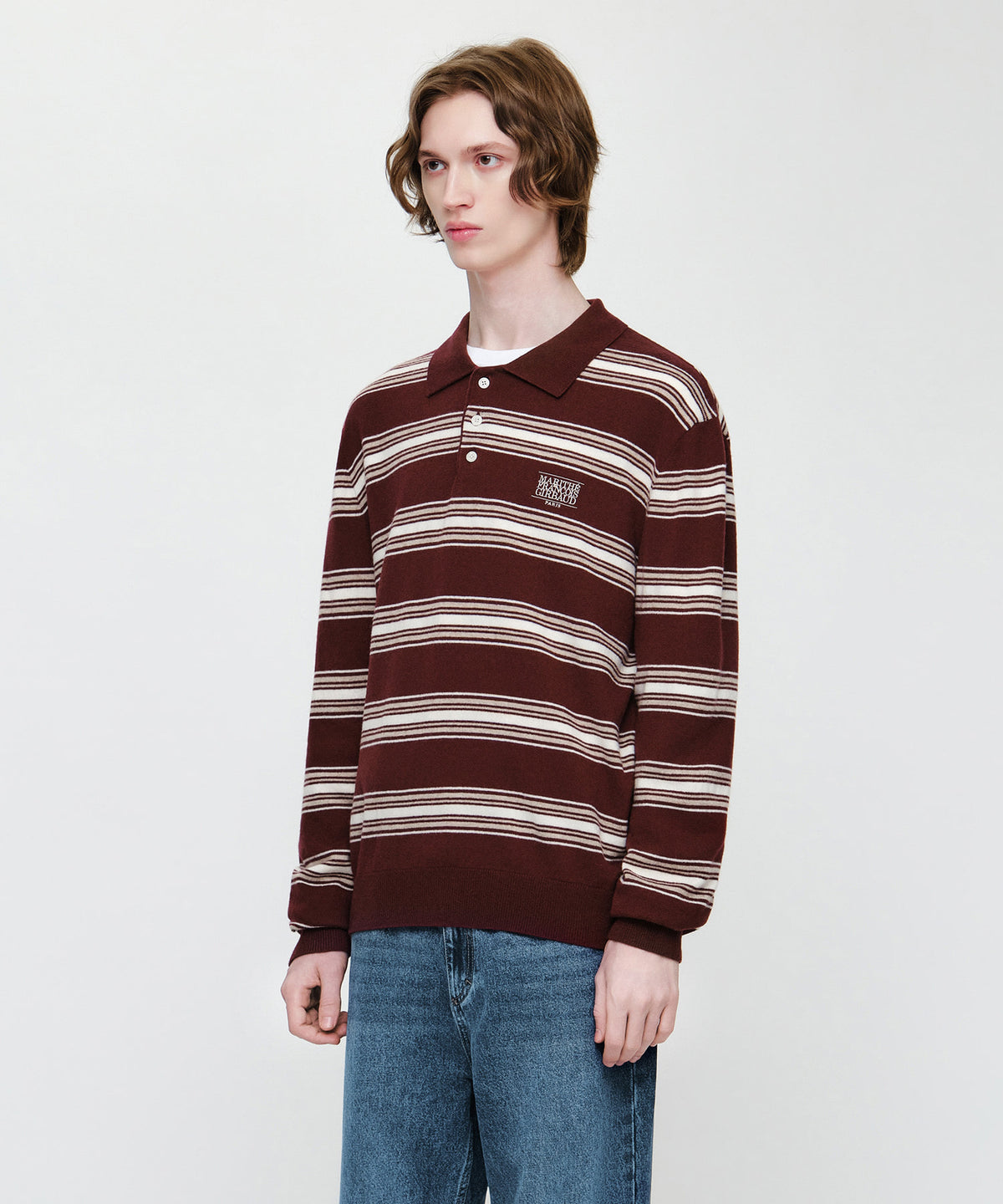 SMALL CLASSIC LOGO MULTI STRIPE POLO KNIT