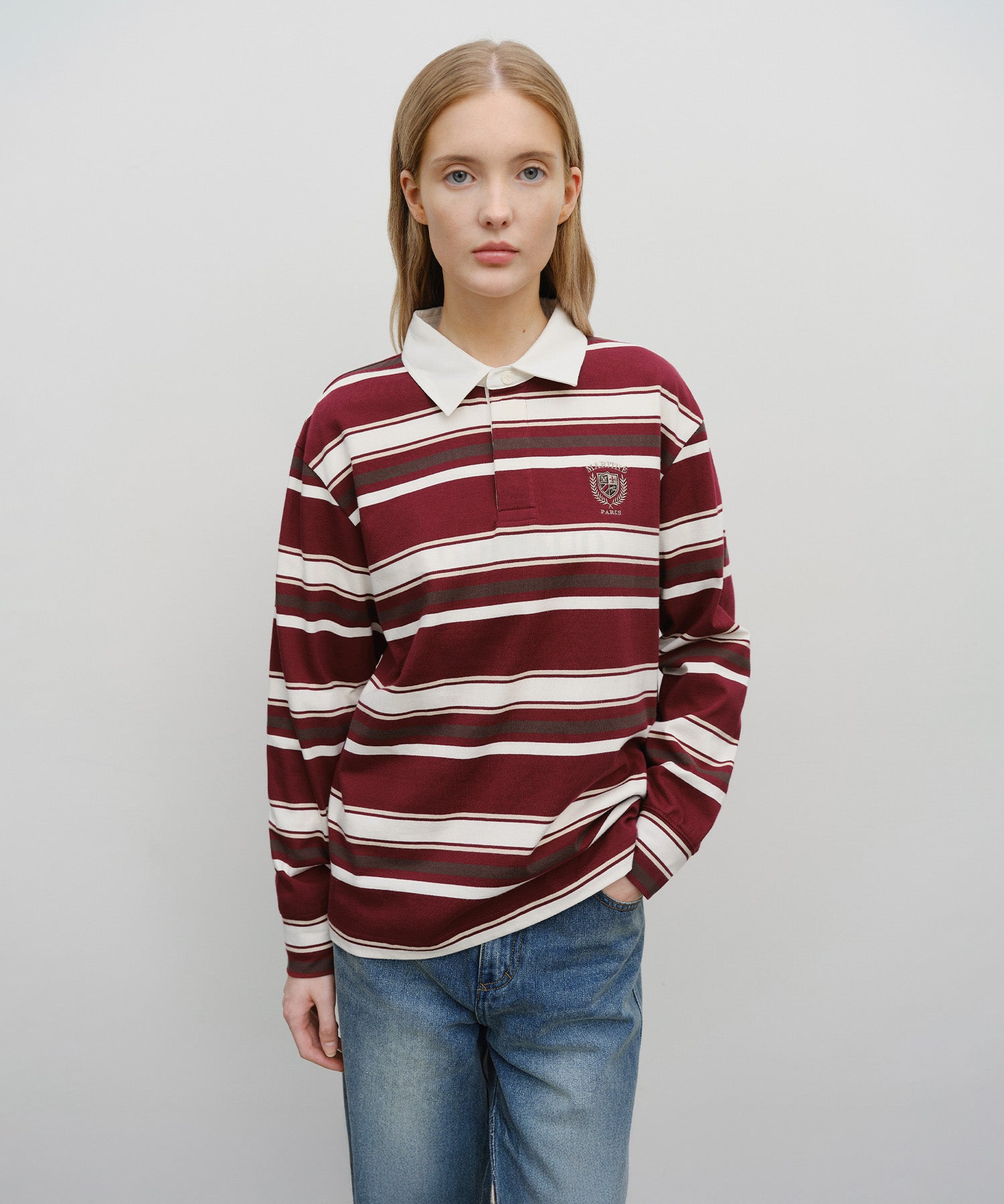 STRIPE COLLAR LONG SLEEVE